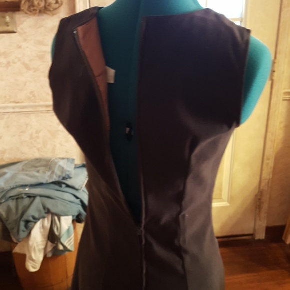 Suit. Jacket and dress. Moss green - Picture 5 of 7